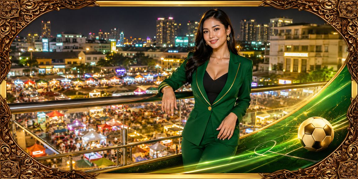 Suasana pasar malam Vietnam dengan aktivitas taruhan dan hiburan digital