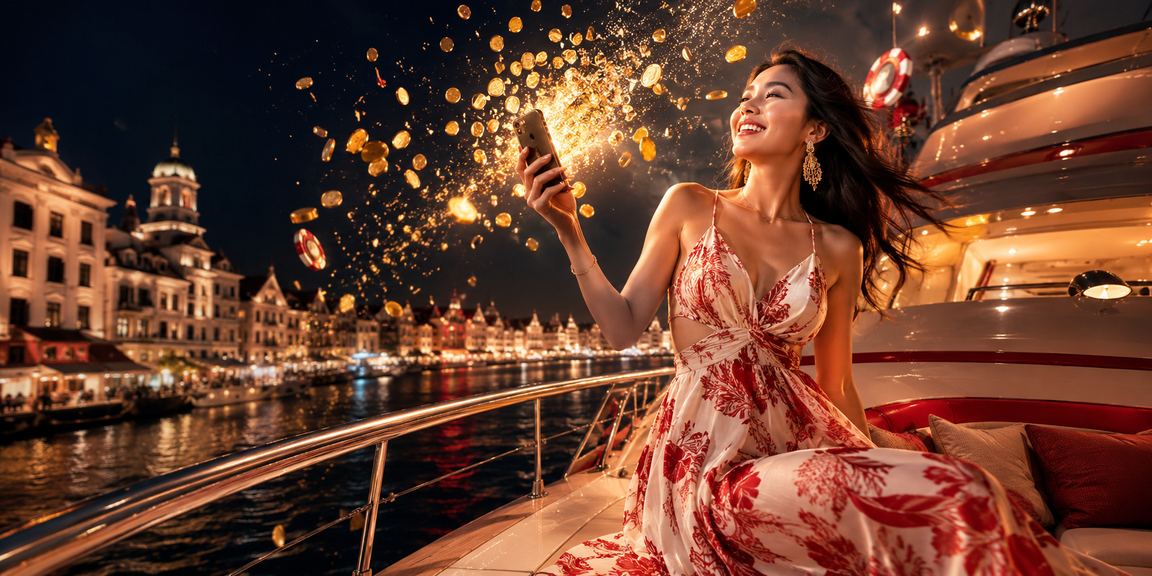 Tampilan permainan casino mobile di kafe Vietnam dengan nuansa elegan