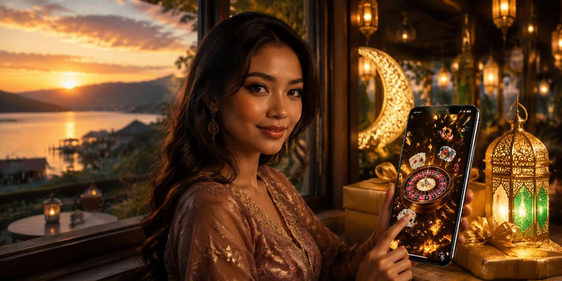 Pengguna menjalankan aplikasi casino mobile di perangkat mereka